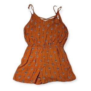 ANGIE orange romper with pockets NWT Size L